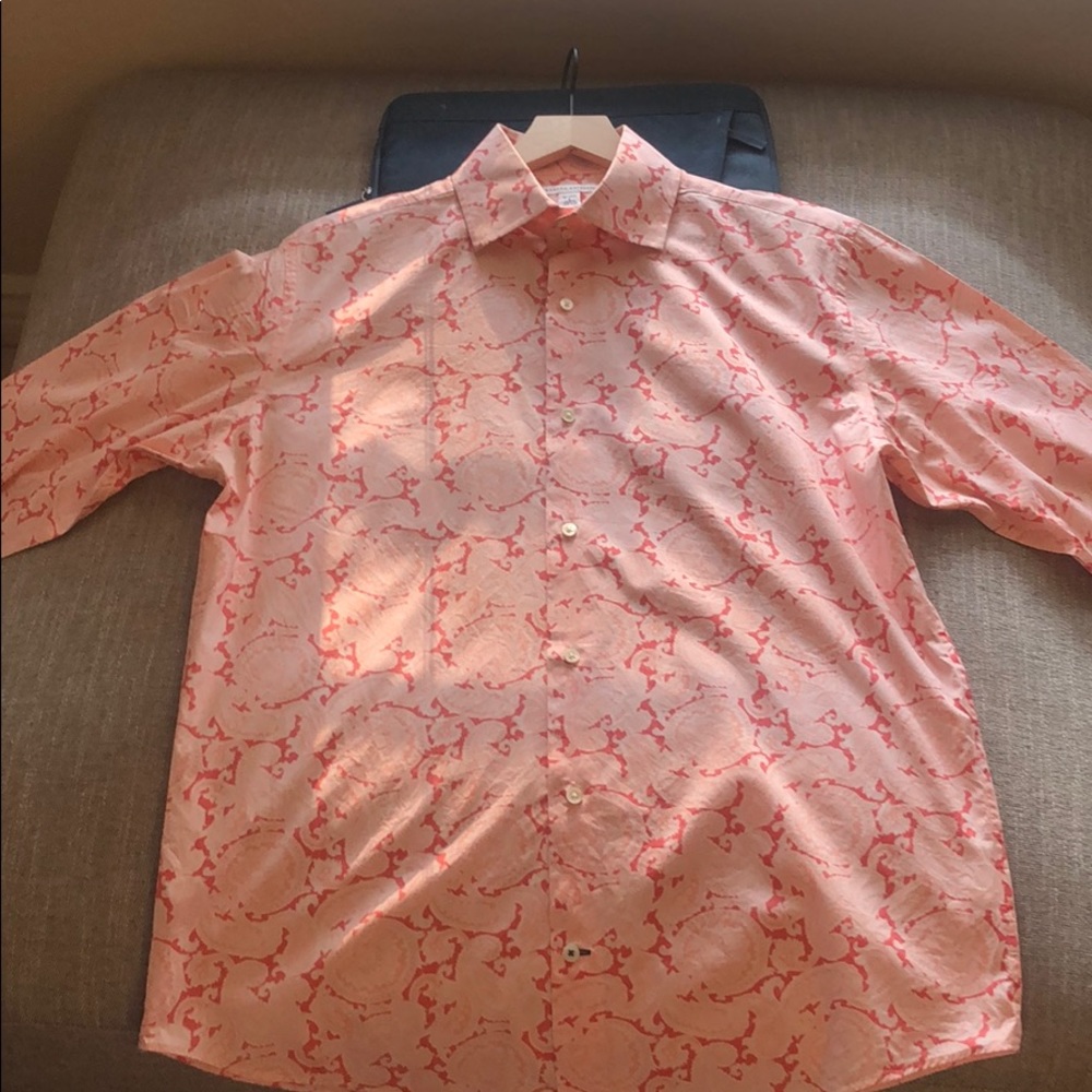 Banana Republic pink paisley button down